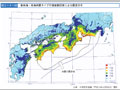 東南海・南海地震タイプの強振動計算による震度分布