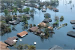 ニューオーリンズ市内の浸水状況の写真
