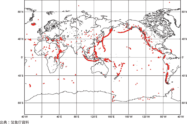 附属資料2　世界の火山の分布状況