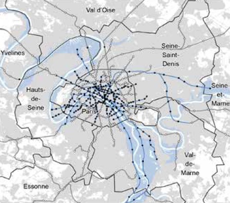 洪水の場合のパリの鉄道システムの状況