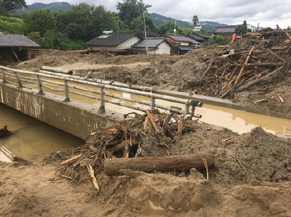 平成29年7月九州北部豪雨で被害を受けた朝倉市の様子