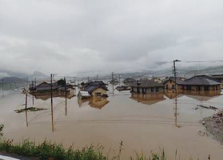 岡山県倉敷市真備町の浸水被害