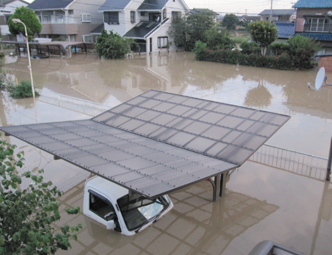 平成27年9月の「関東・東北豪雨災害」で浸水した根新田地区