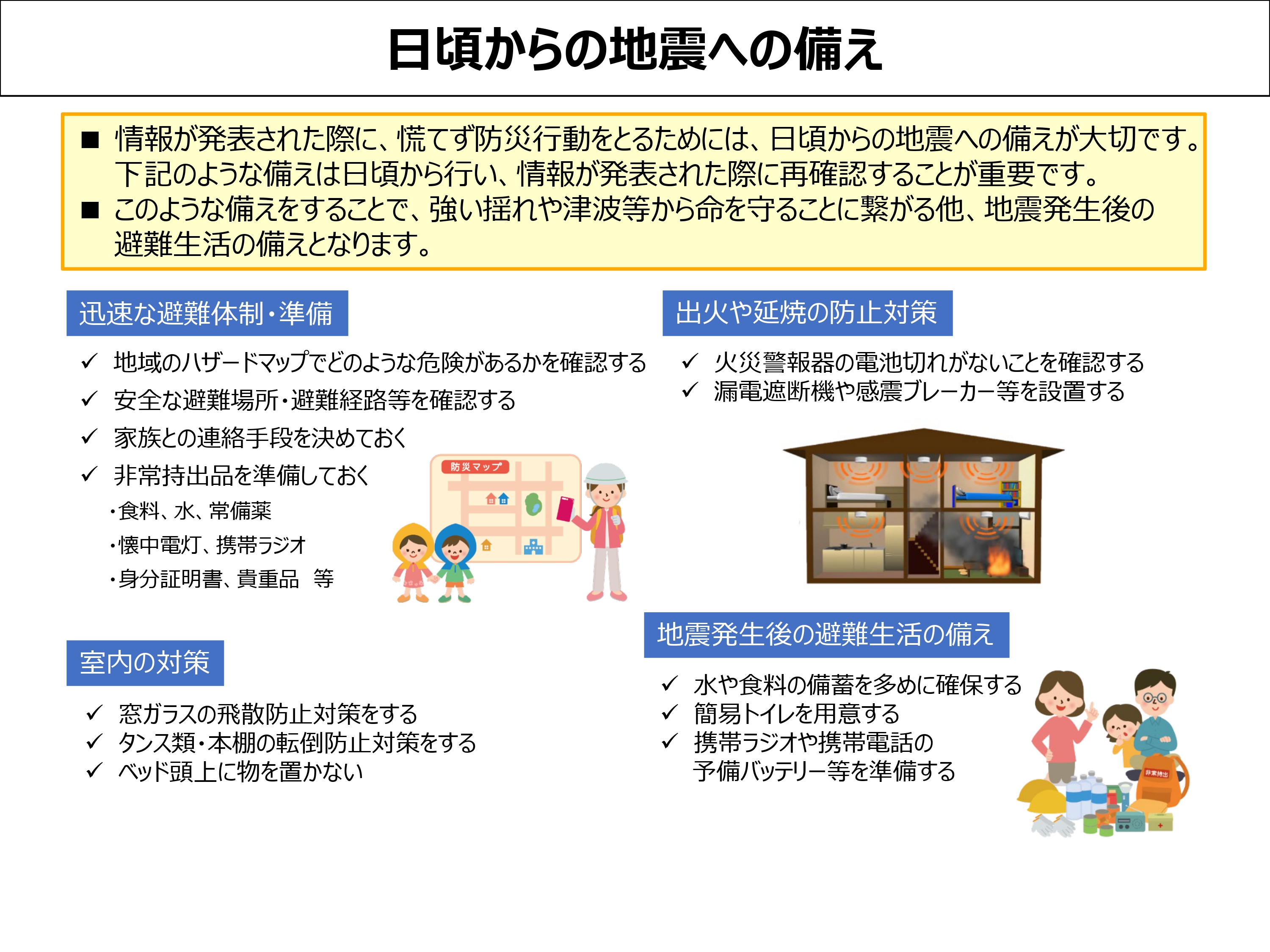 日頃からの地震への備え