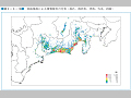 東海地震による建物被害の分布（揺れ，液状化，津波，火災，斜面）