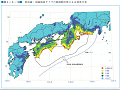 東南海・南海地震タイプの強振動計算による震度分布