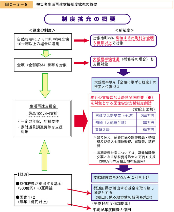 図２−２−５　被災者生活再建支援制度拡充の概要