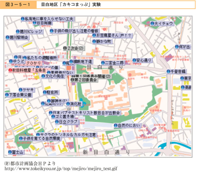 図３−５−１　目白地区「カキコまっぷ」実験