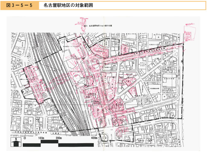 図３−５−５　名古屋駅地区の対象範囲