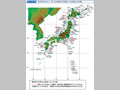 我が国の活火山と、第7次火山噴火予知計画による対象火山の分布