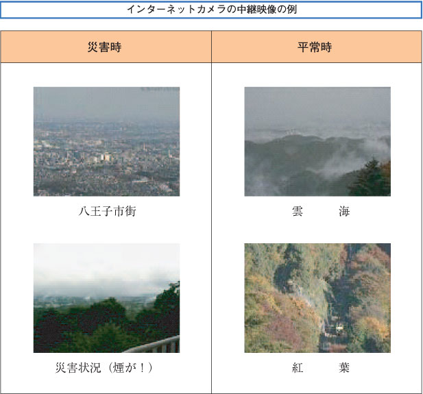 インターネットカメラの中継映像の例