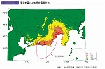東海地震による想定震度分布