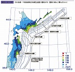 日本海溝・千島海溝周辺海溝型地震の震度分布（震度の最大の重ね合わせ）