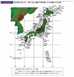 我が国の活火山と，第７次火山噴火予知計画による対象火山の分類