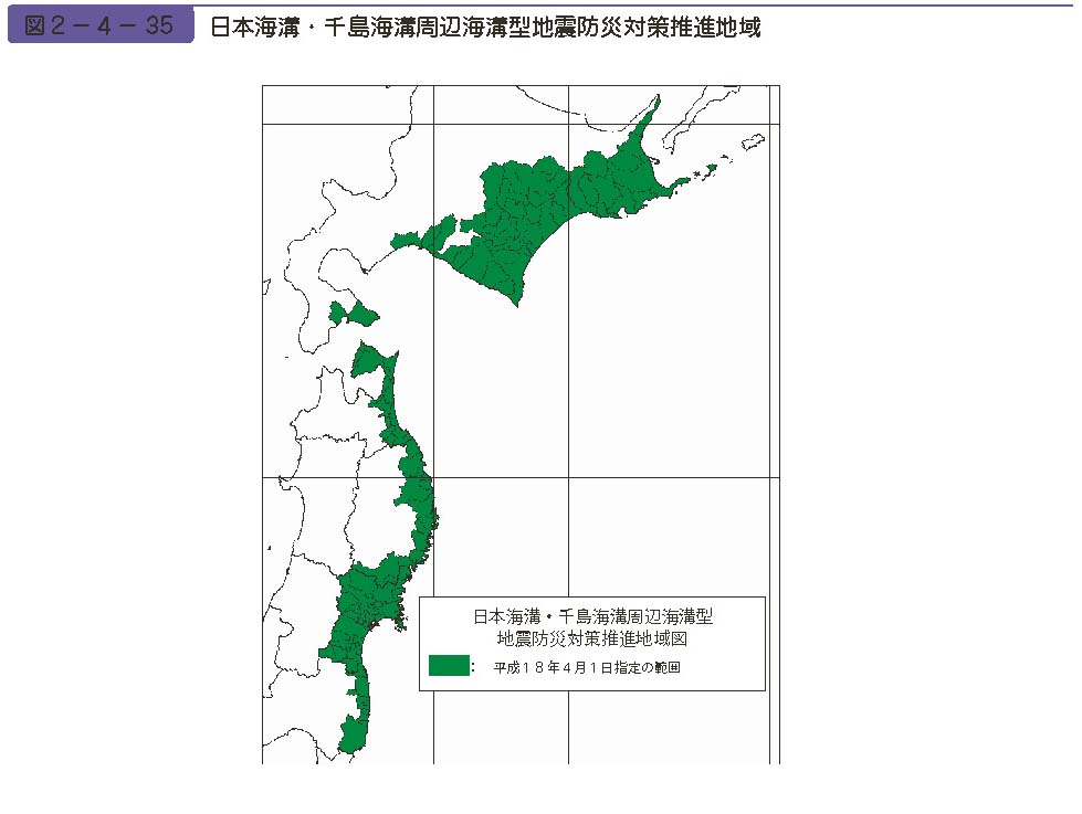 図２−４−35　日本海溝・千島海溝周辺海溝型地震防災対策推進地域