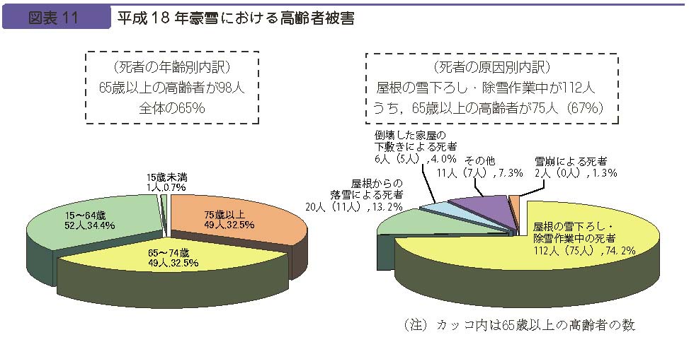 図表１１　平成18年豪雪における高齢者被害