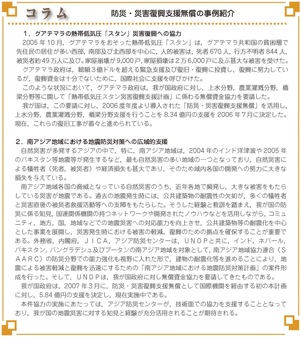 コラム9　防災・災害復興支援無償の事例紹介