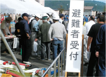 北条地区の防災訓練の様子の写真1