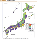 表層地盤のゆれやすさの図