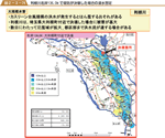 利根川右岸１３６．０kで堤防が決壊した場合の浸水想定の図