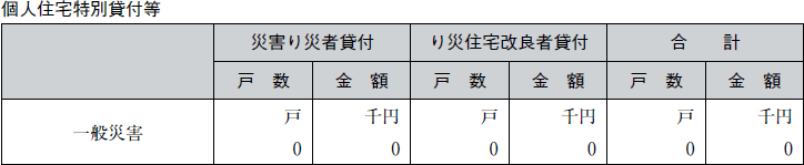 個人住宅特別貸付等の表