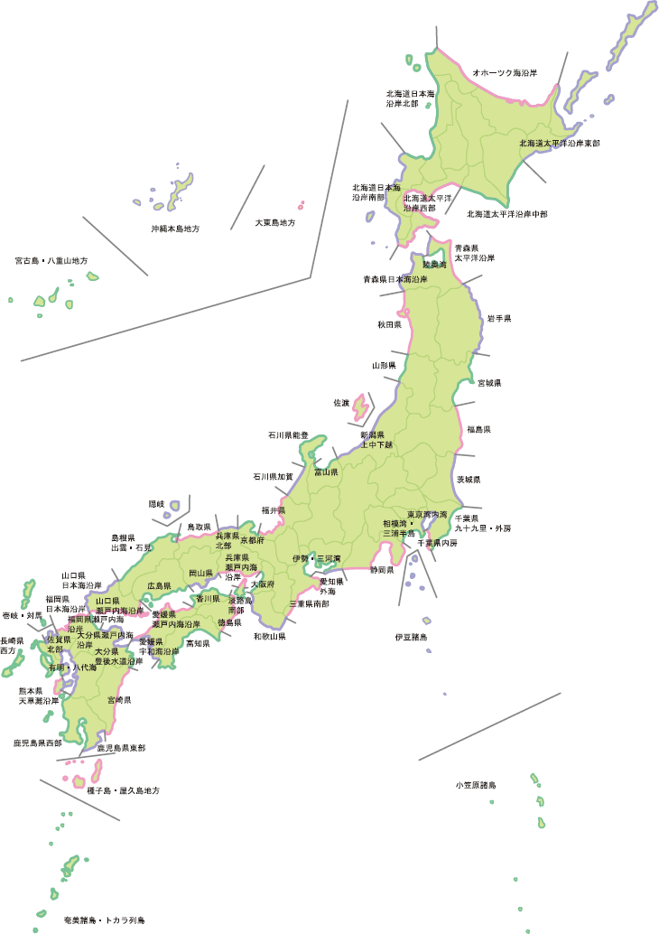 附属資料２４　津波予報区の図