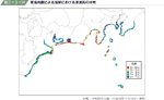 東海地震による海岸における津波高の分布の図