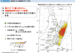 図１−１−２ 震源域における断層面のすべり分布