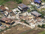 茨城県の竜巻被害の写真