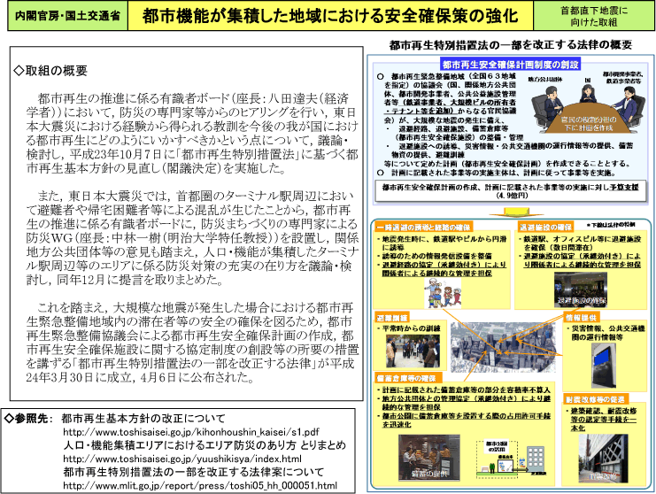 都市機能が集積した地域における安全確保策の強化