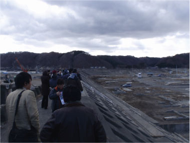 岩手県宮古市田老地区堤防視察