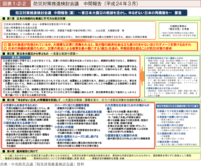 図表1-2-2　防災対策推進検討会議　中間報告（平成24年3月）