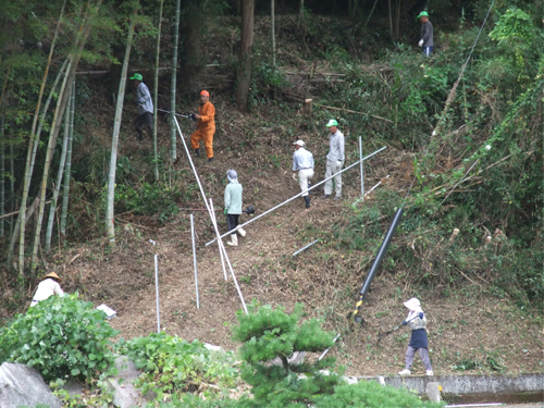 自主防災会による避難路整備作業