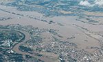 茨城県常総市における浸水状況（平成27年9月10日　国土交通省撮影）