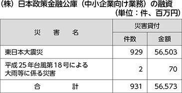 （株）日本政策金融公庫（中小企業向け業務）の融資