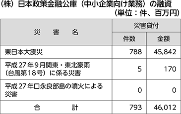 （株）日本政策金融公庫（中小企業向け業務）の融資