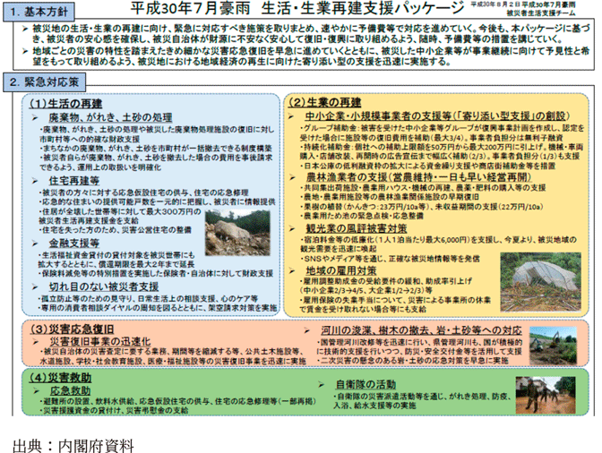 平成30年7月豪雨 生活・生業再建支援パッケージ