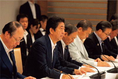 安倍内閣総理大臣と関係閣僚の参加による原子力災害対策本部会議（訓練）
