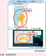 Lアラート情報の地図化による配信（イメージ）