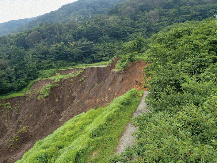 静岡県熱海市における土石流の源頭部（内閣府資料）