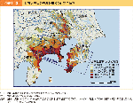 図表1-2　関東大震災の震度分布及び住家全潰率