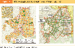 図表1-7　帝都復興計画に係る土地区画整理図（左）及び街路計画図（右）