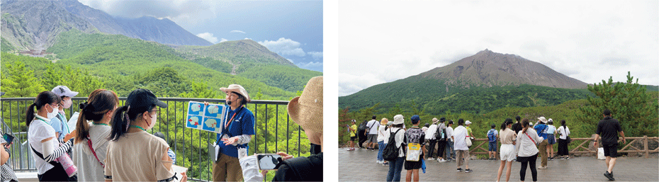 「桜島訪問体験学習」の様子