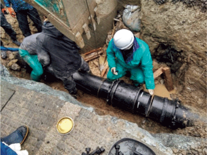 輪島市における送水管復旧工事