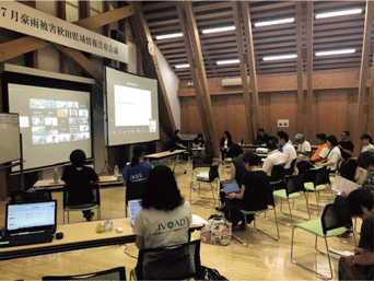 秋田県における情報共有会議の様子（JVOAD資料）