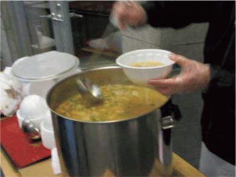 炊き出しの状況（リアスホール）