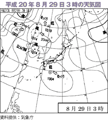 平成20年8月29日3時の天気図