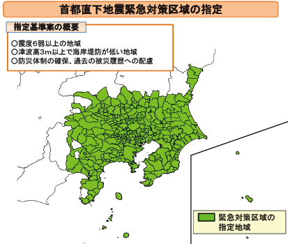 首都直下地震緊急対策区域の指定