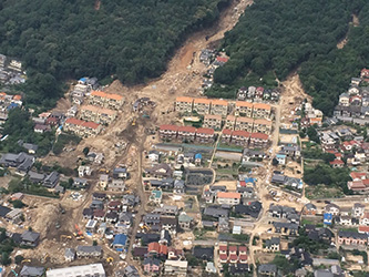 土砂災害発生箇所（一部）（広島市安佐南区八木地区）