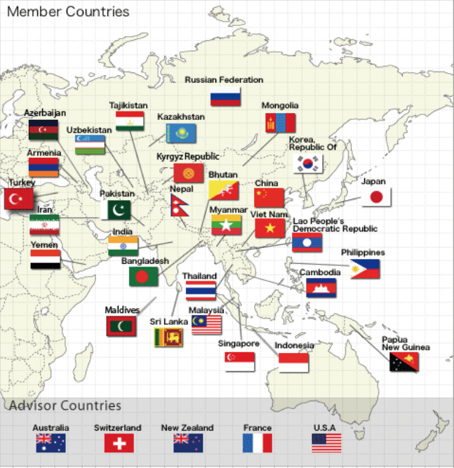 アジア防災センターのメンバー国